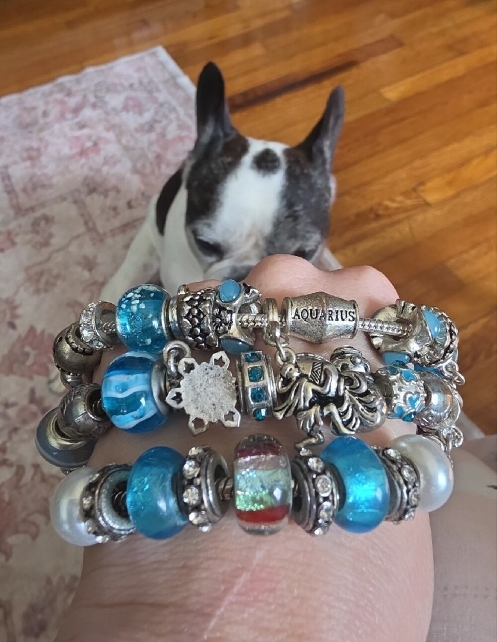 Murano Glass Striped Lantern Style Slider Charm Bracelet Collection - Picture 4 of 14